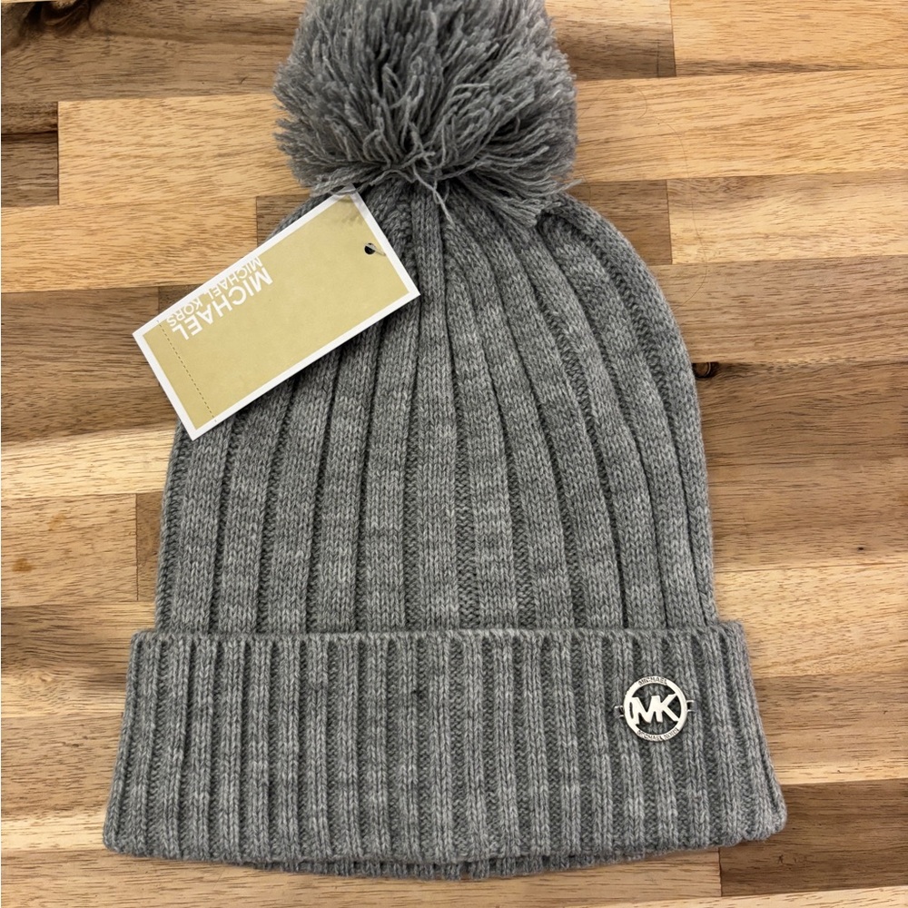 Michael Kors Gray Ribbed Beanie